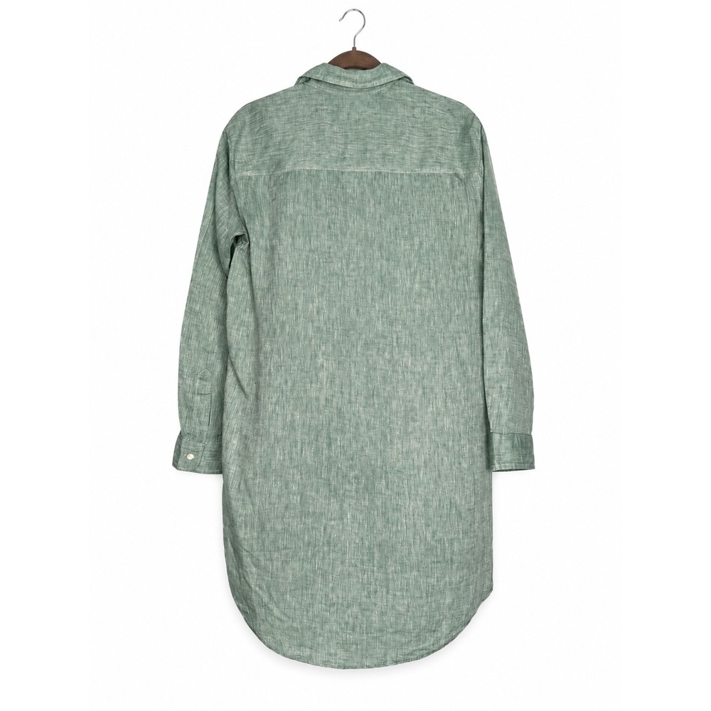 Frank & Eileen Mary Shirt Dress XXS Green 100% Linen Button Front Coastal NWOT - Picture 2 of 12